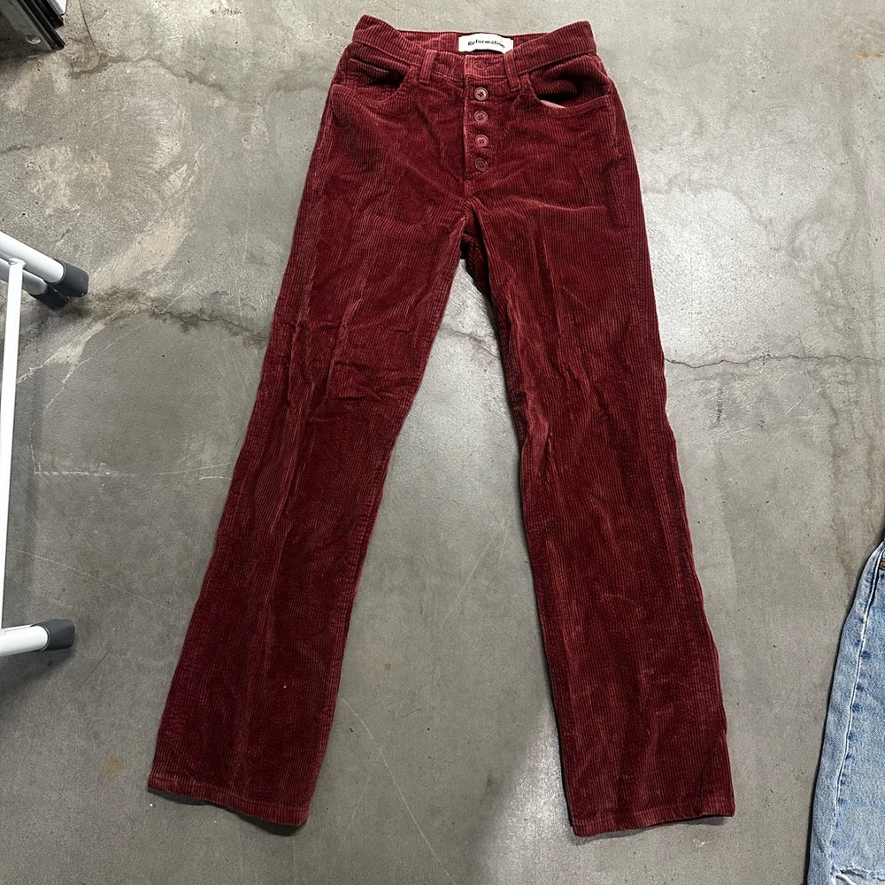 Reformation Cord Pants Burgundy